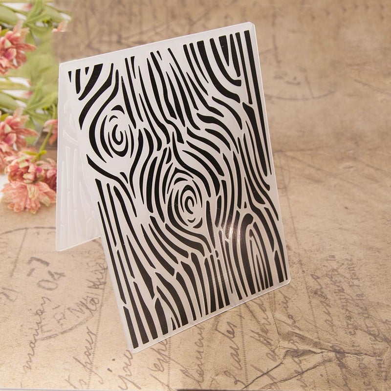 FUGUT 3-D Embossing Folder for Card Making - Plastic Textured Template for DIY Scrapbooking, Paper Crafting and Handmade Art Supplies (3D Tree Wood Grain 8.3 x 5.9 in) - Image 1